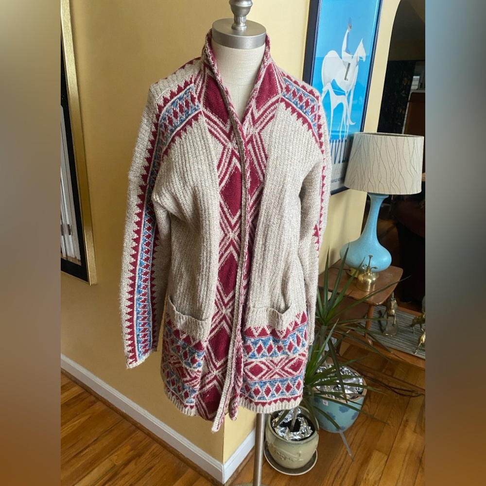 lucky brand southwest pattern cardigan sweater